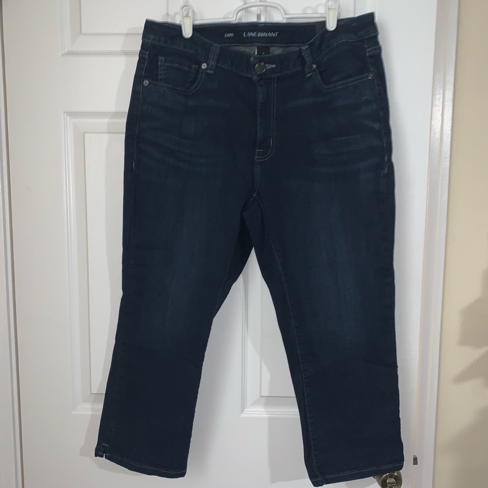 Lane Bryant Low Rise Super Stretch Dark Wash Jean Capris-size 18